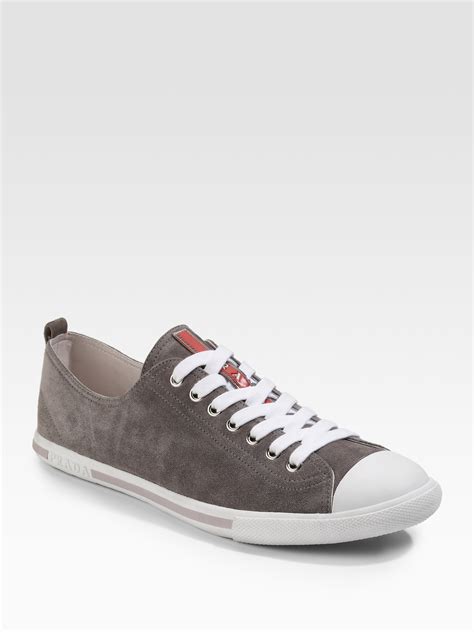 grey suede prada sneakers|cheap authentic prada sneakers.